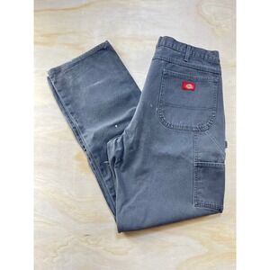 Dickies Men Carpenter Pants Charcoal Gray Relaxed Fit Workwear Size 34x34.5